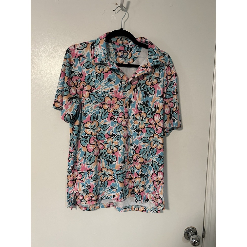 Chubbies The Weekend Has Arrived Polo Shirt Small The Beach Breeze Floral Golf